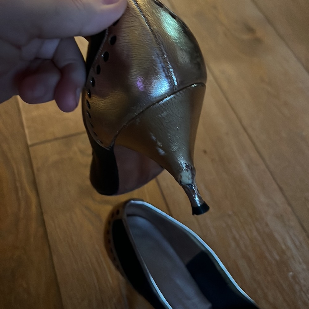 Joseph Larose vintage shoes black and gold leather 8 (71/2) - Picture 4 of 8